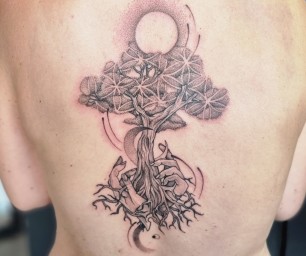 tatouage nature arbre graphique