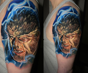 Portrait réaliste couleurs du personnage Wolfman